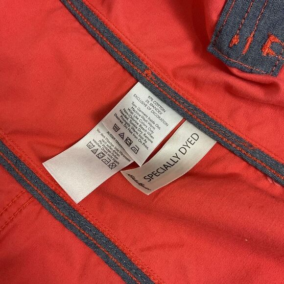 Eddie Bauer Women's Size 10 Legend Wash Coral Color Twill Button Down Jacket Coa - Picture 9 of 9